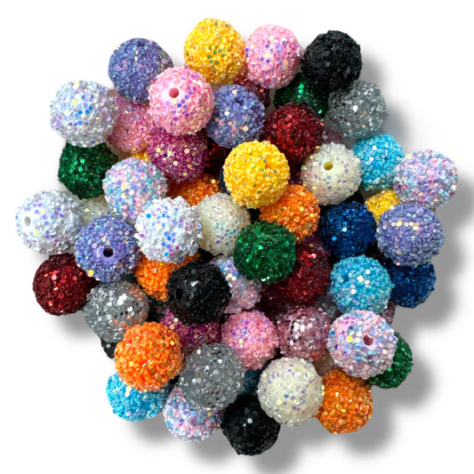 CK- 192-  16mm 75 Count  Mixed Pack Glitter Beads