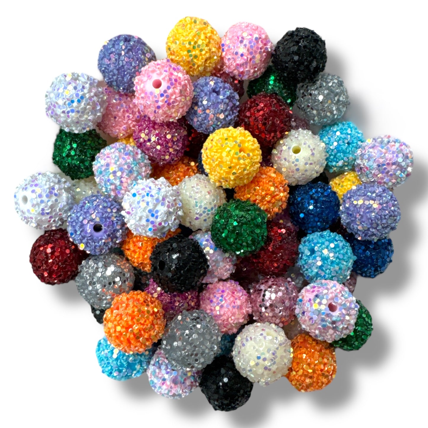 16mm 75 Count  Mixed Pack Glitter Beads