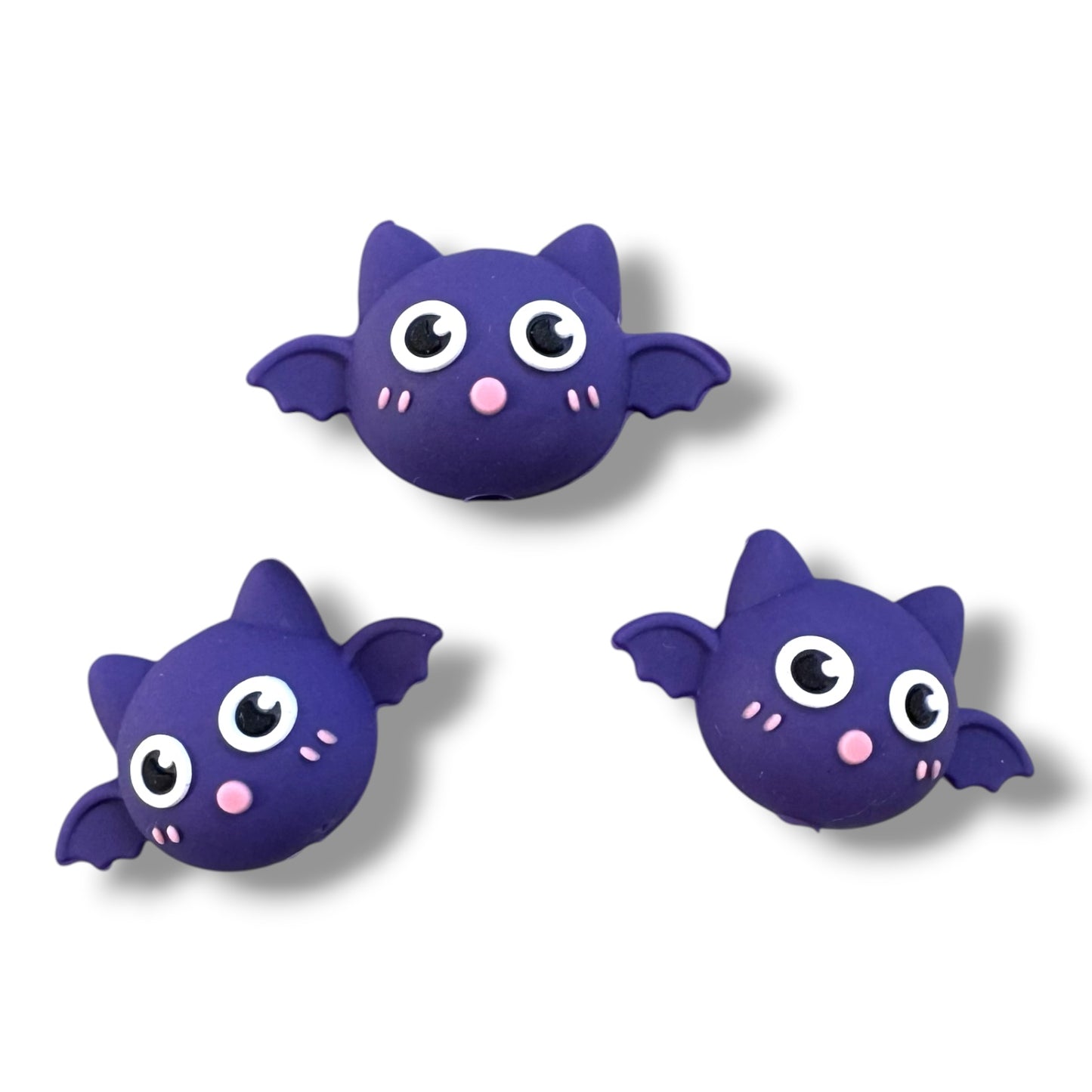 h994- "Bat 3D" Silicone Focal Bead for DIY Crafts (1 Count)
