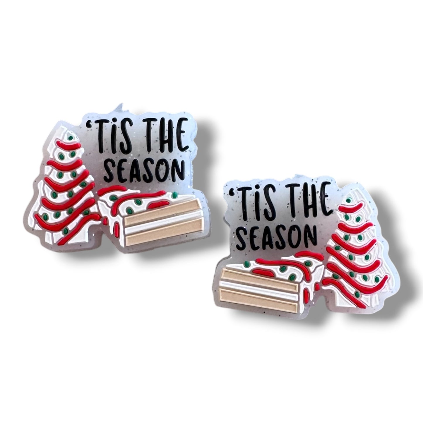 h1056- "Tis The Season, Cakes" Silicone Focal Bead for DIY Crafts (1 Count)