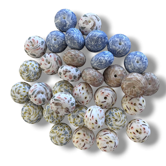 740 Count- 23mm*15mm Pattern Abacus Silicone Beads