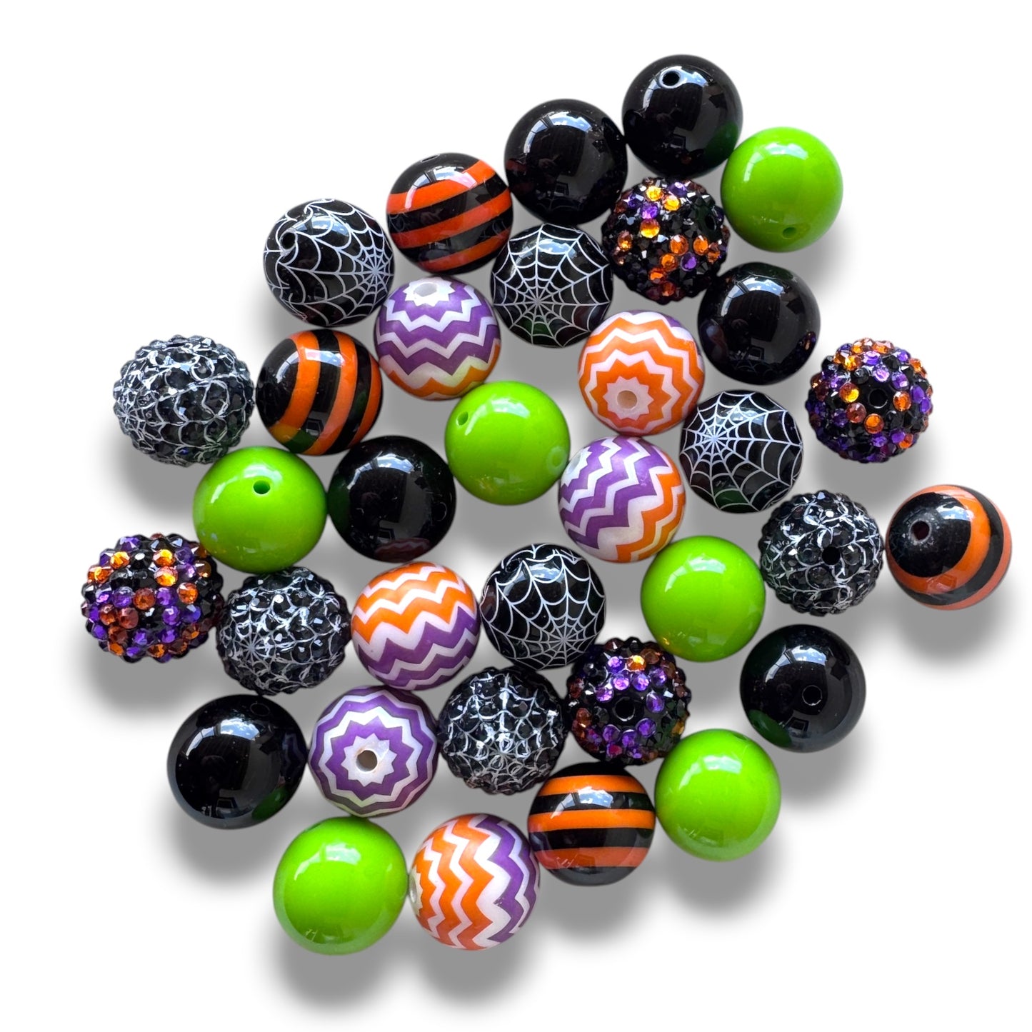 Haunted Webs – 30 Count | 20mm Acrylic Bead Mix