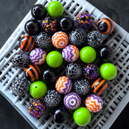 Haunted Webs – 30 Count | 20mm Acrylic Bead Mix