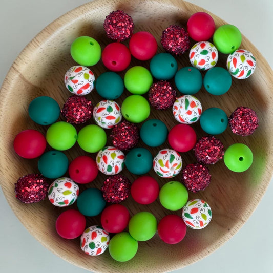 Merry & Bright – 50 Count | Silicone Bead Mix