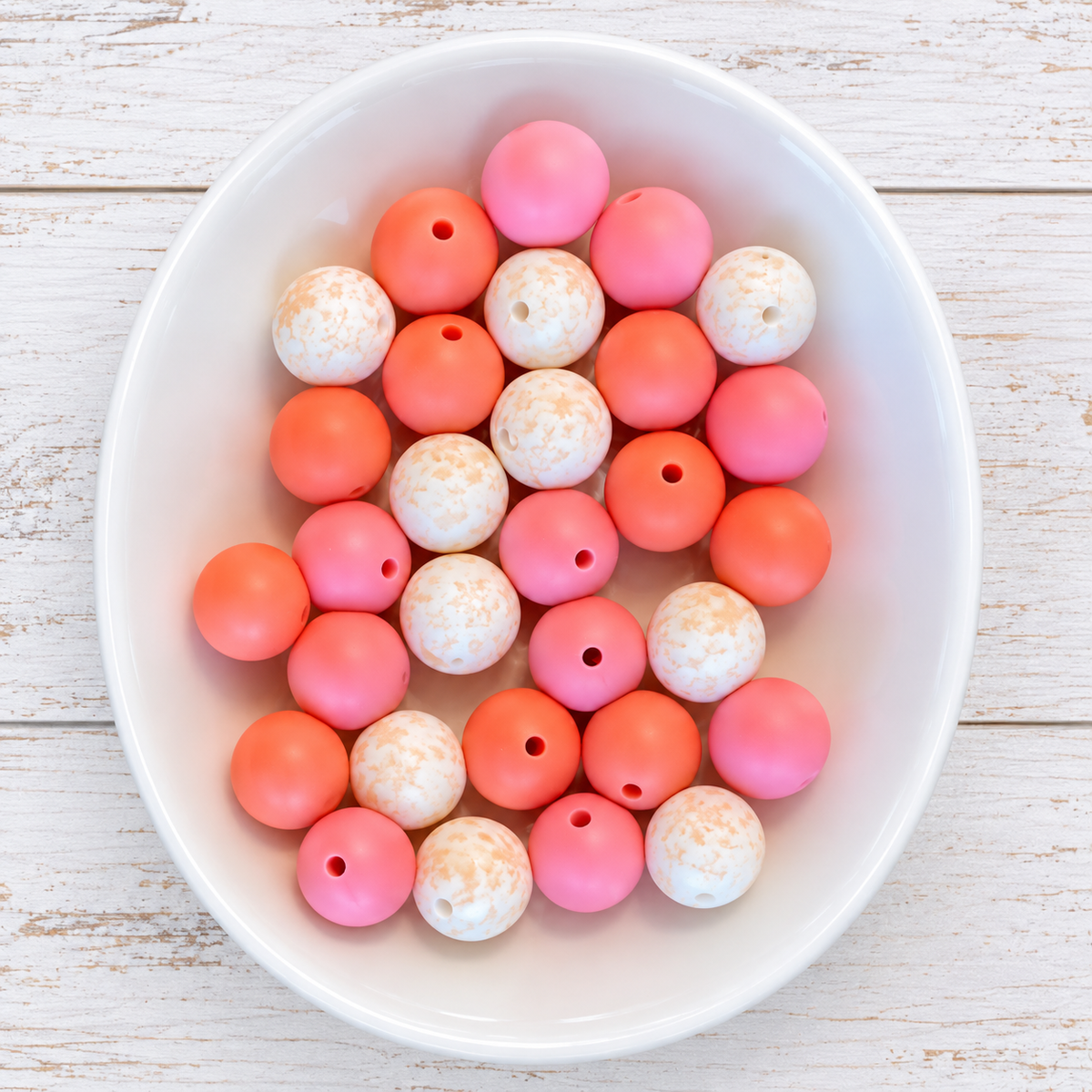 Peachy Frost (30 Count 15mm Silicone Bead Pack) – Ideal for Beadable Pens & Keychains