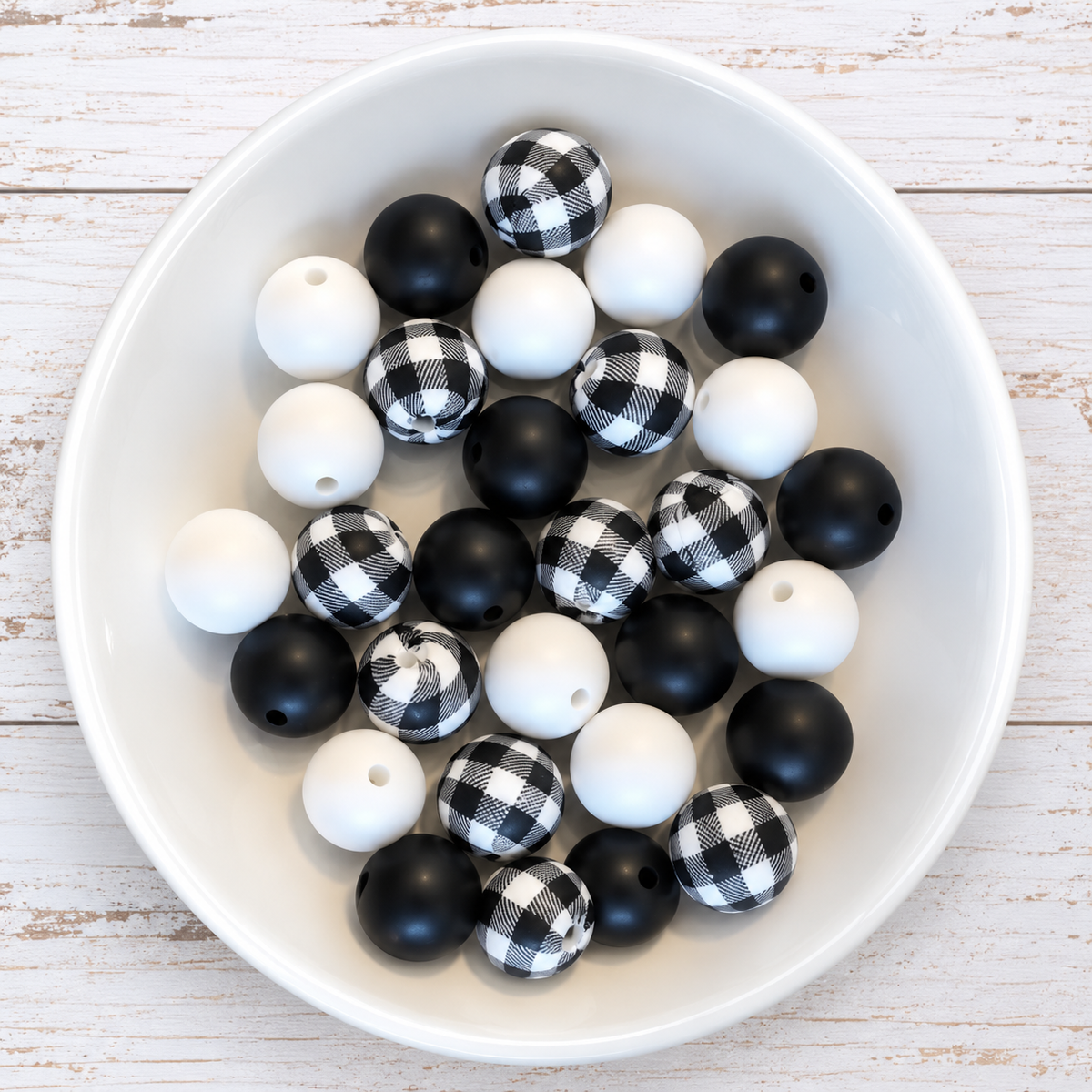 Plaid All Day (30 Count 15mm Silicone Bead Pack) – Ideal for Beadable Pens & Keychains