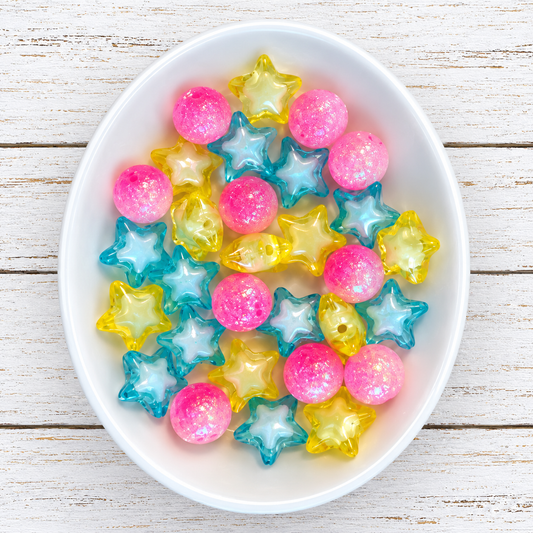 ✨ Shooting Stars – 30 Count Acrylic Bead Pack ✨