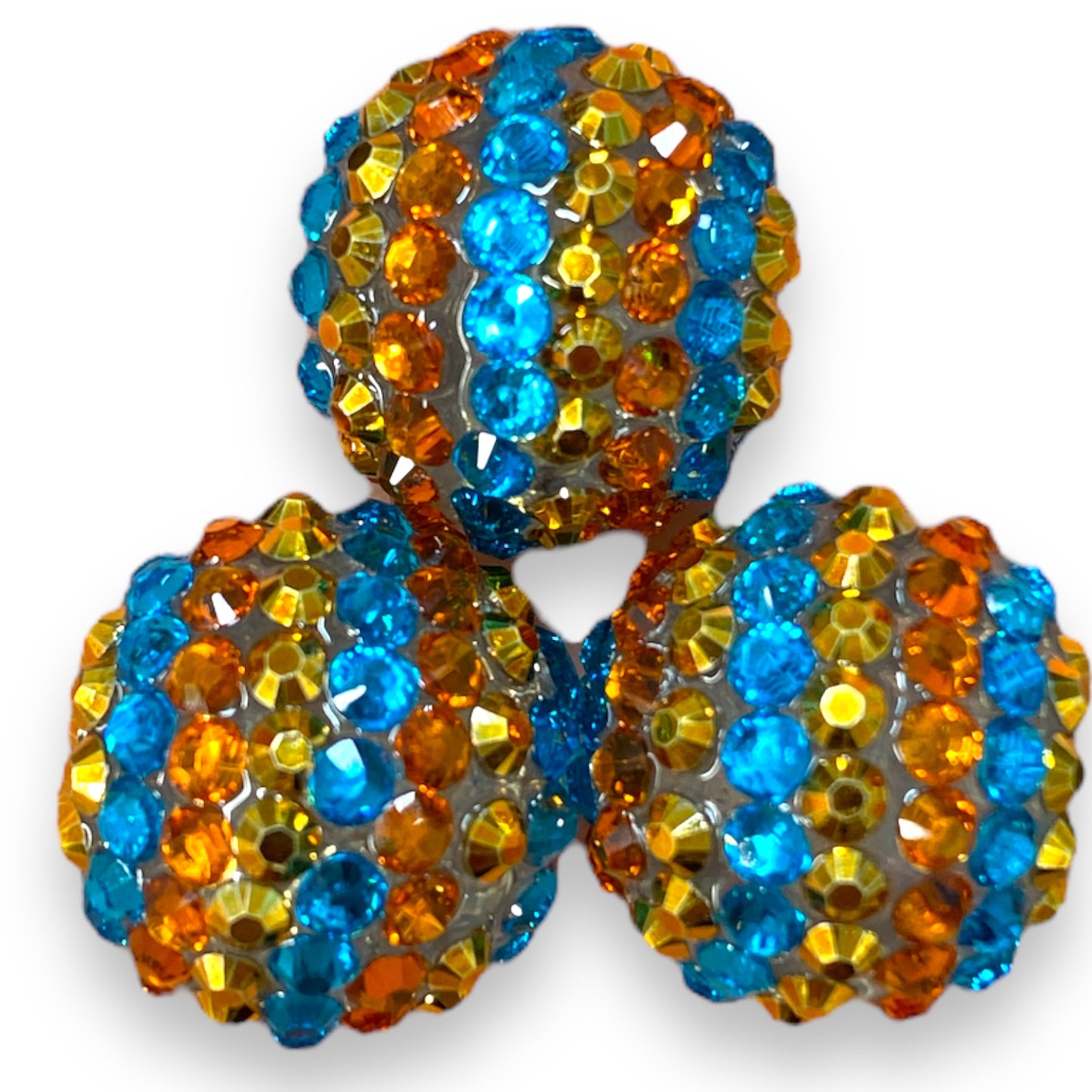 #1246- 20mm  Western Stripe Rhinestone Acrylic Beads (1 Count)