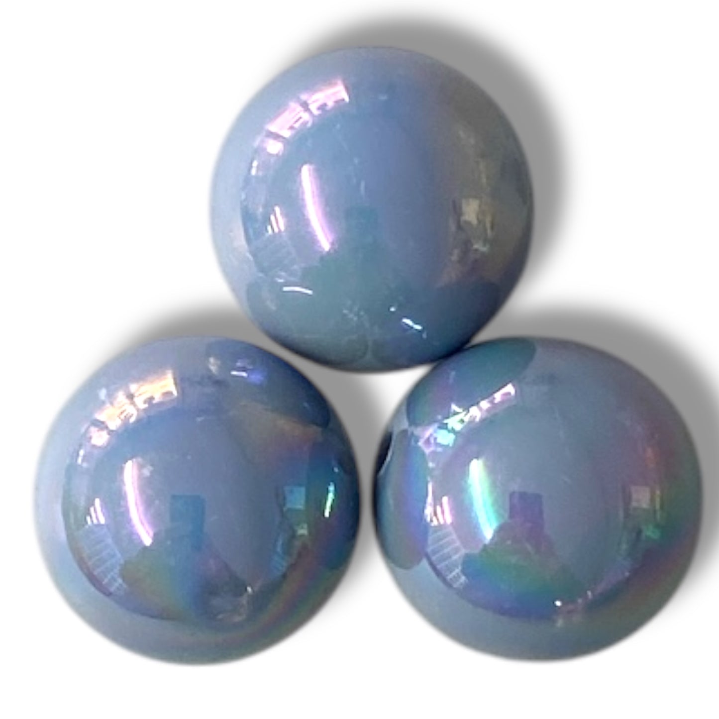 #309 -12mm Smokey Blue AB Solid Acrylic Beads (20 Count)