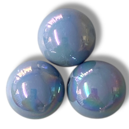 #309 -12mm Smokey Blue AB Solid Acrylic Beads (20 Count)