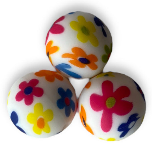 #739 -  15mm “Groovy Flowers” Silicone Beads