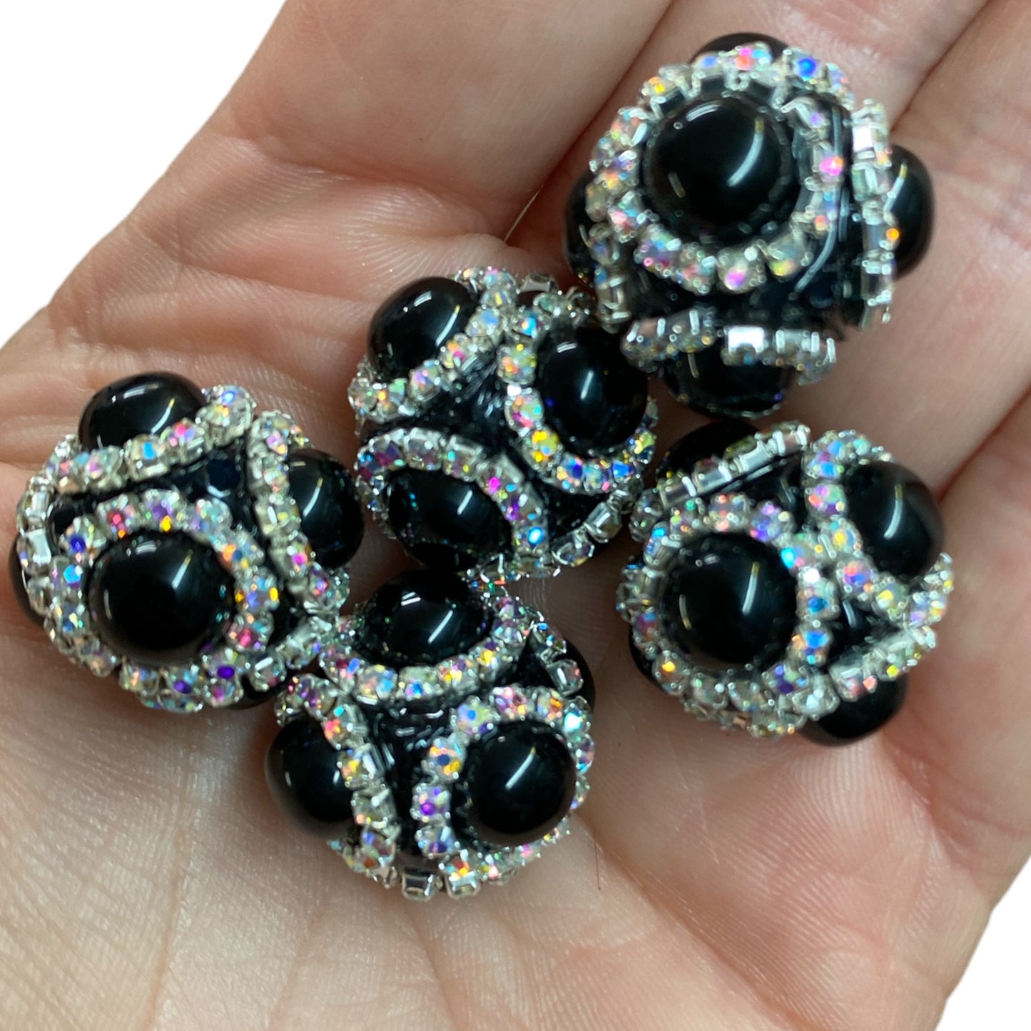 #371 - Black “Gypsy Rhinestone Bead