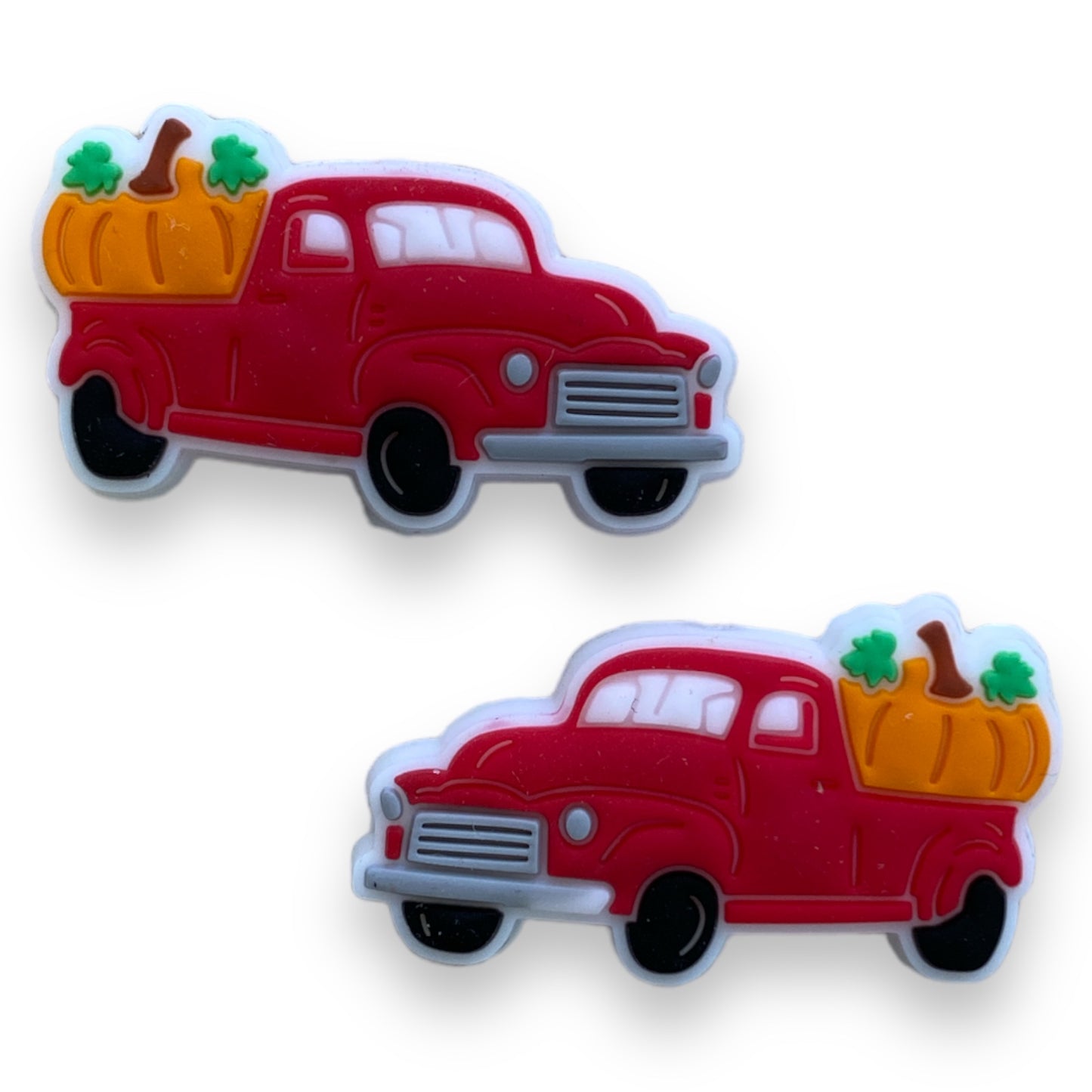 h824 - Red Fall Truck Silicone Focal Bead (1 Count)