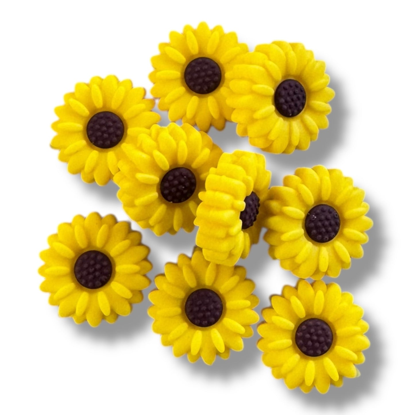 X215-  Yellow (20mm) Flower SSilicone Focal Bead for DIY Crafts (1 Count)