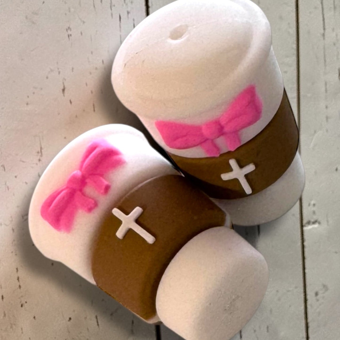 X160- "Blessed Latte" Silicone Focal Bead for DIY Crafts (1 Count)