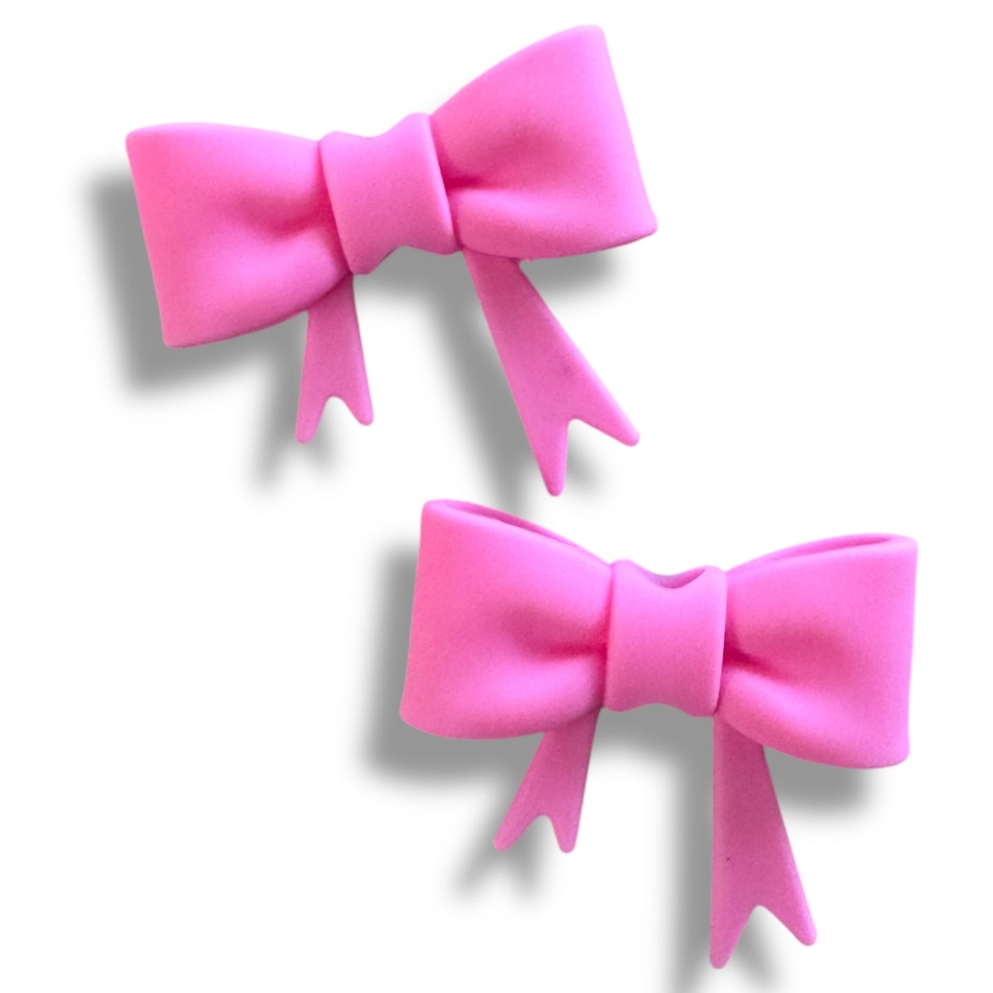 X115- "Dark Pink Bow"  Silicone Focal / Straw Topper (Large) (1 Count)