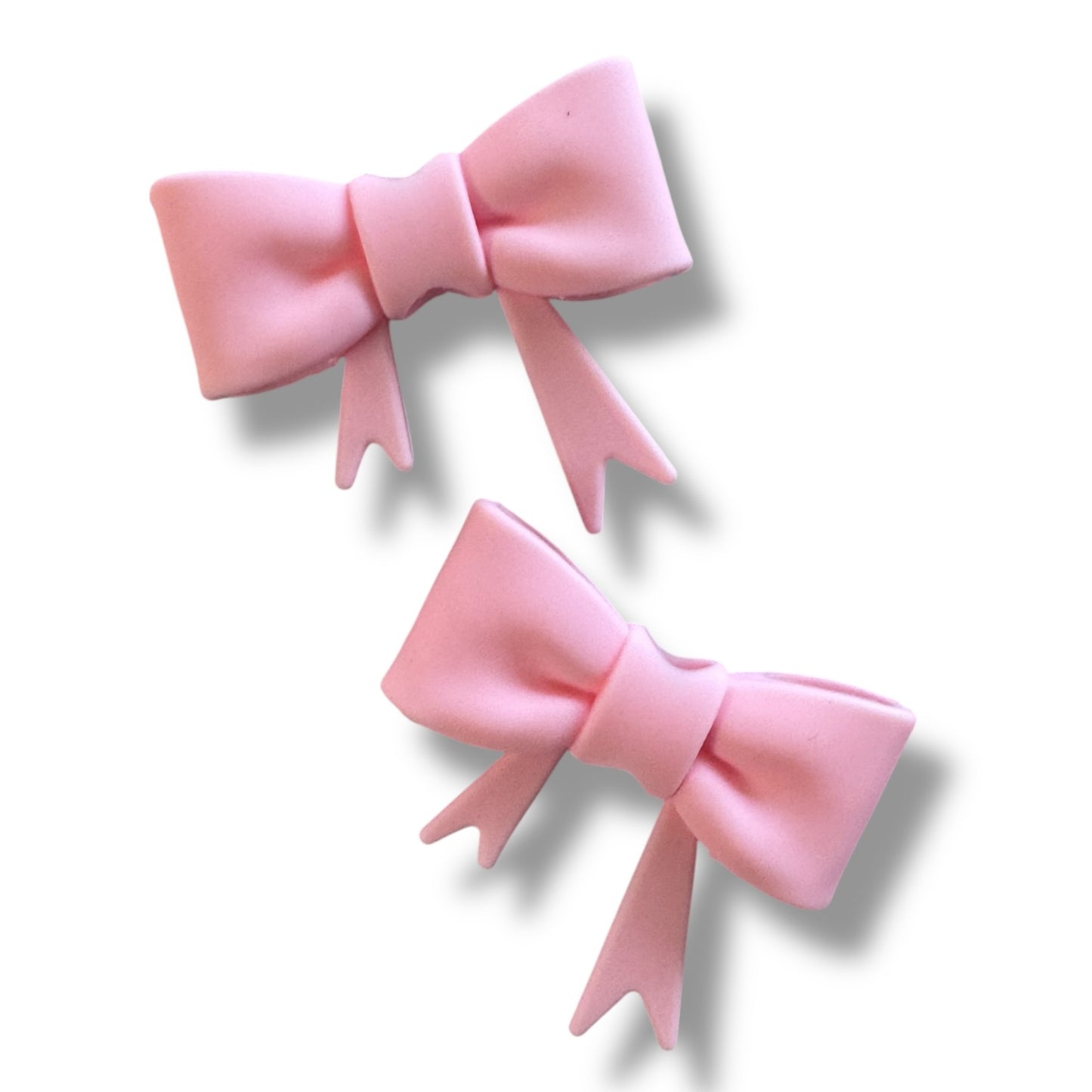 X114- "Light Pink Bow"  Silicone Focal / Straw Topper (Large) (1 Count)