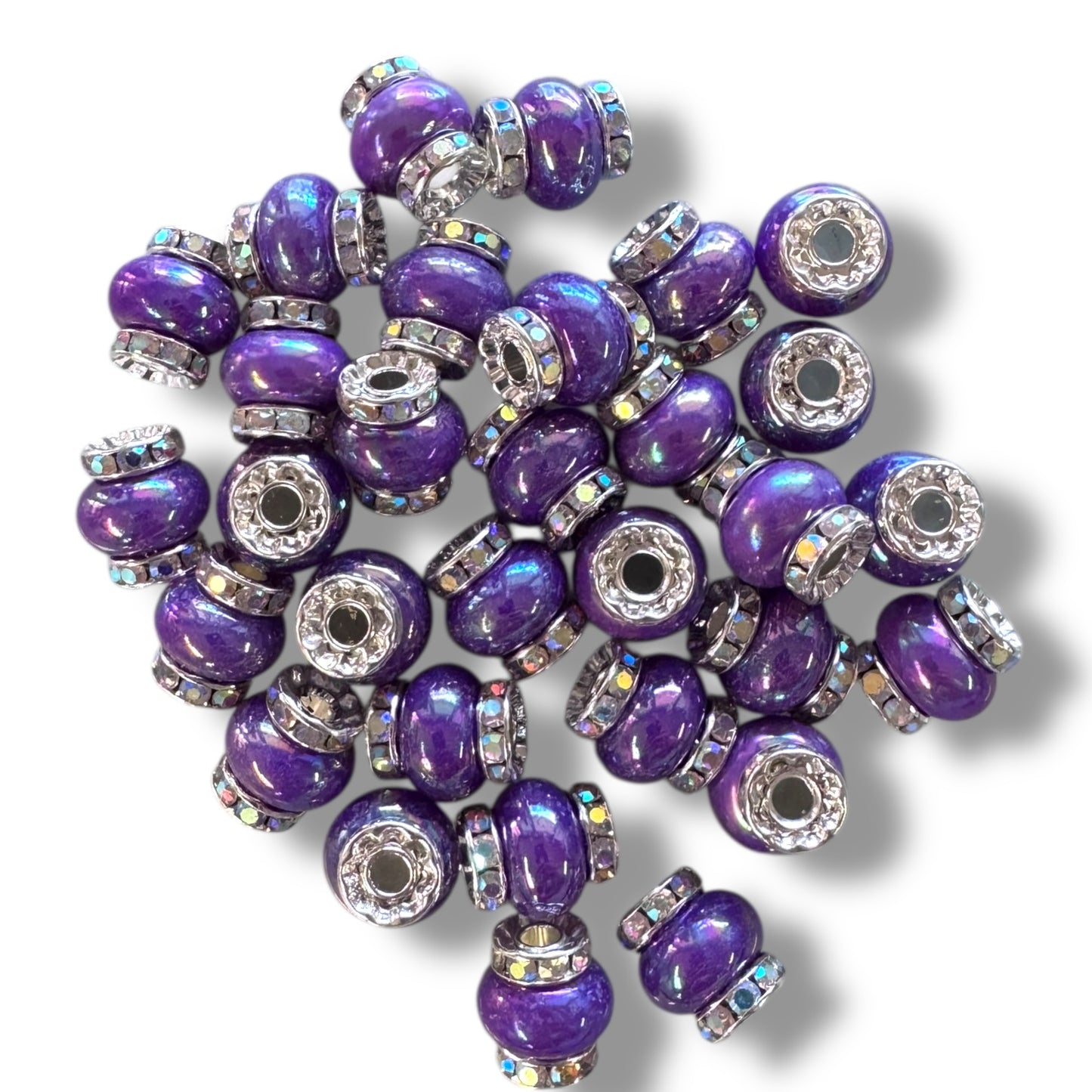 X318- Purple "Candy Halo" Acrylic (Spacer) Beads 14mm x 14mm (1 Count)