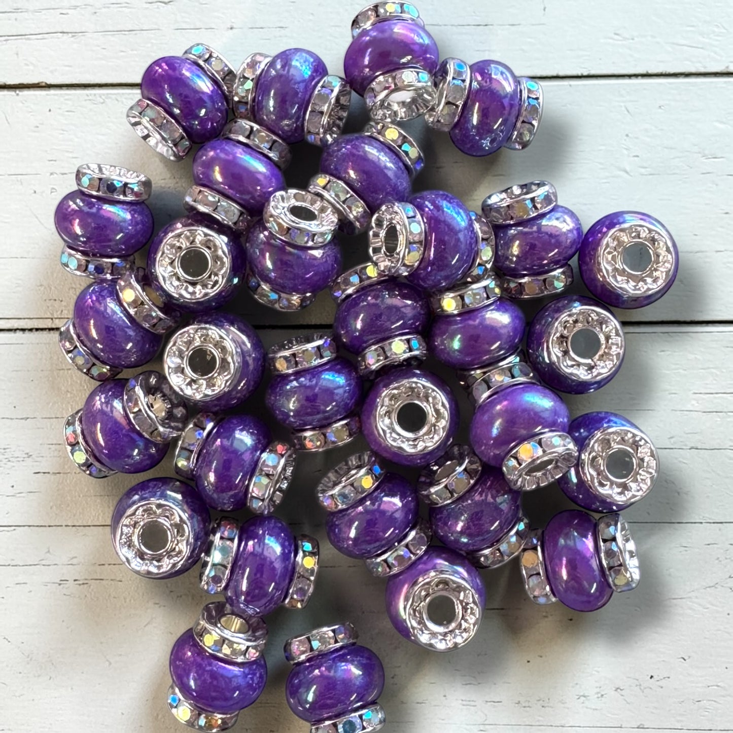 X318- Purple "Candy Halo" Acrylic (Spacer) Beads 14mm x 14mm (1 Count)