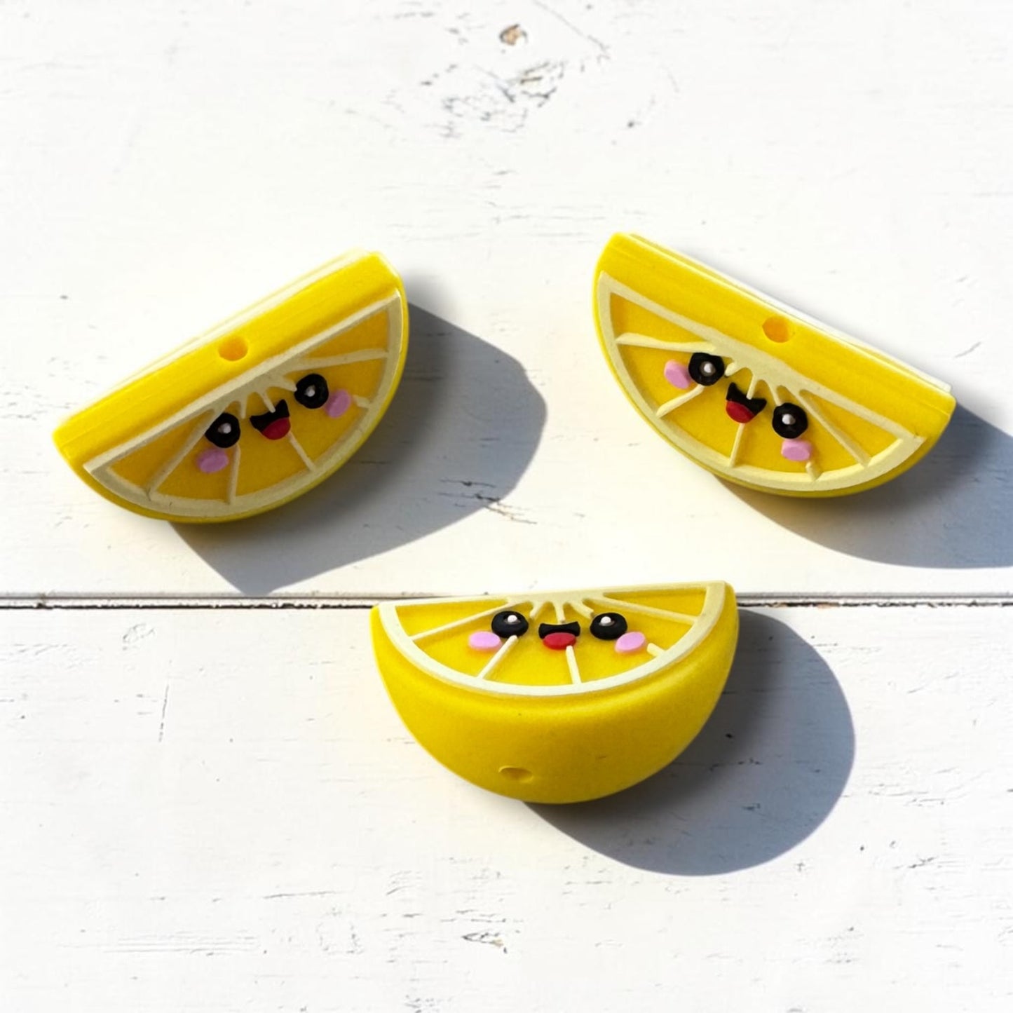 X106- "Lemon" 3D Silicone Focal Bead for DIY Crafts (1 Count)