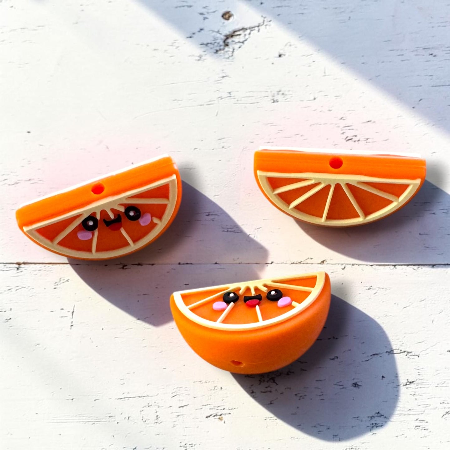 X102- "Orange" 3D Silicone Focal Bead for DIY Crafts (1 Count)