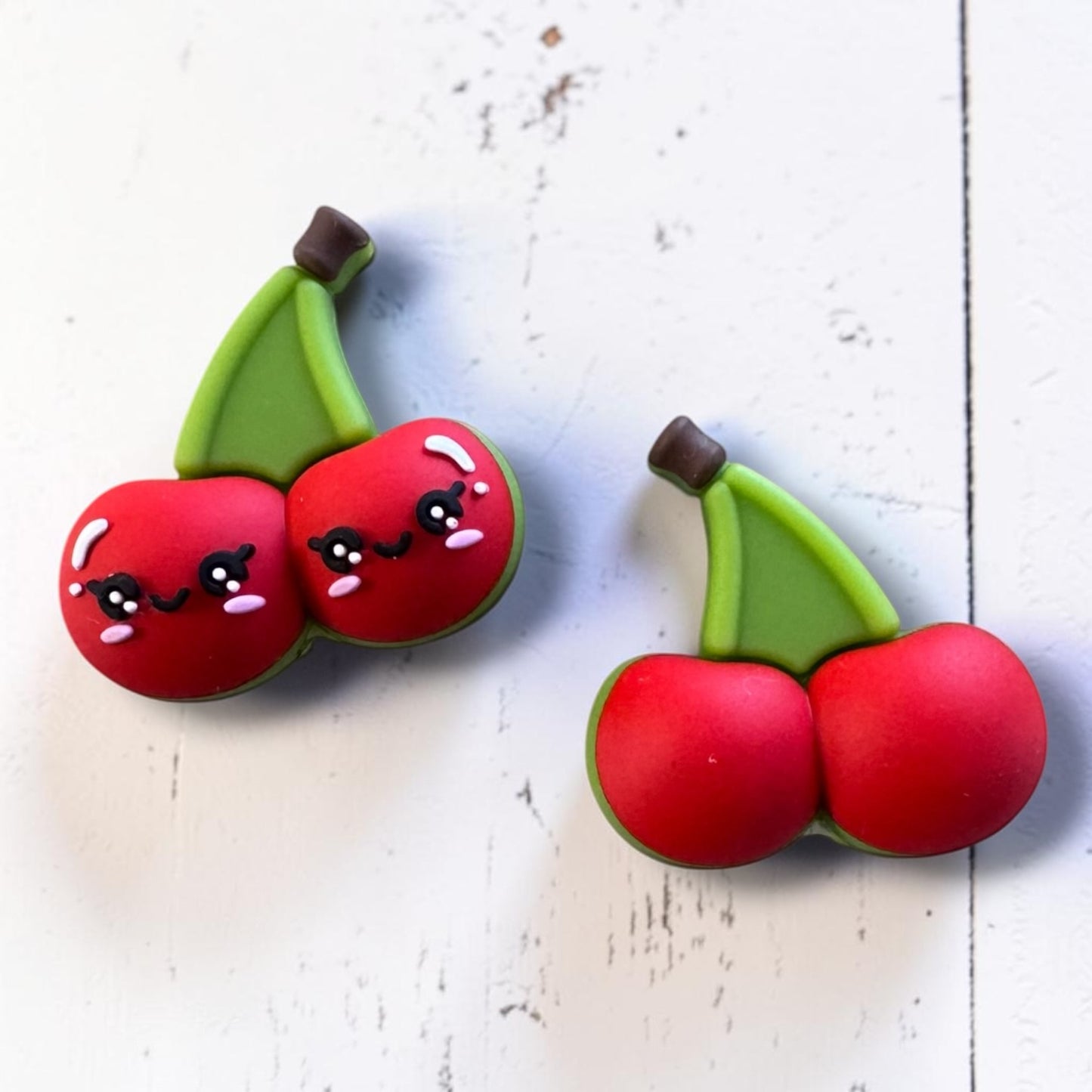 X096- "Cherries" 3D Silicone Focal Bead for DIY Crafts (1 Count)
