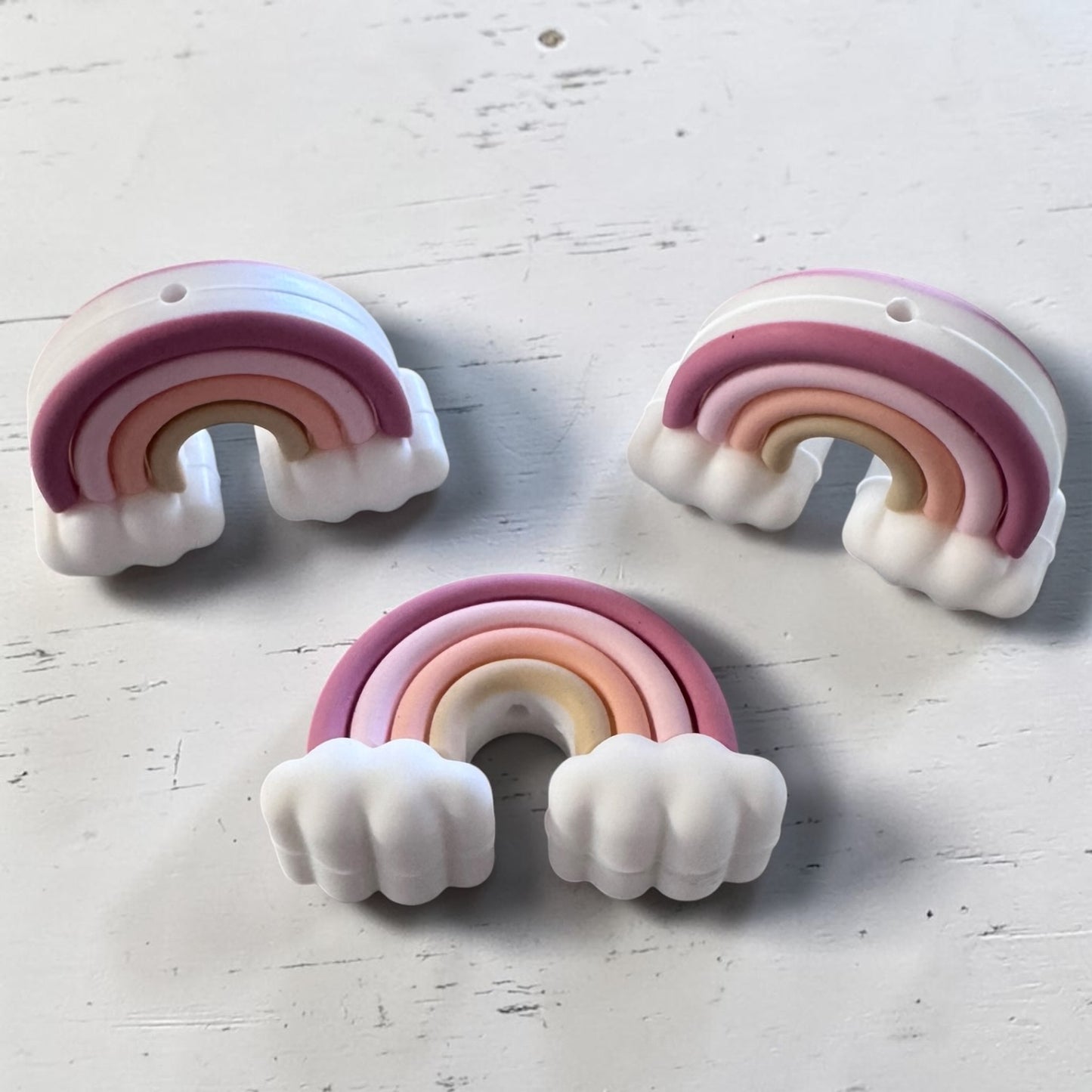 X047- "Rainbow" 3D Silicone Focal Bead for DIY Crafts (1 Count)