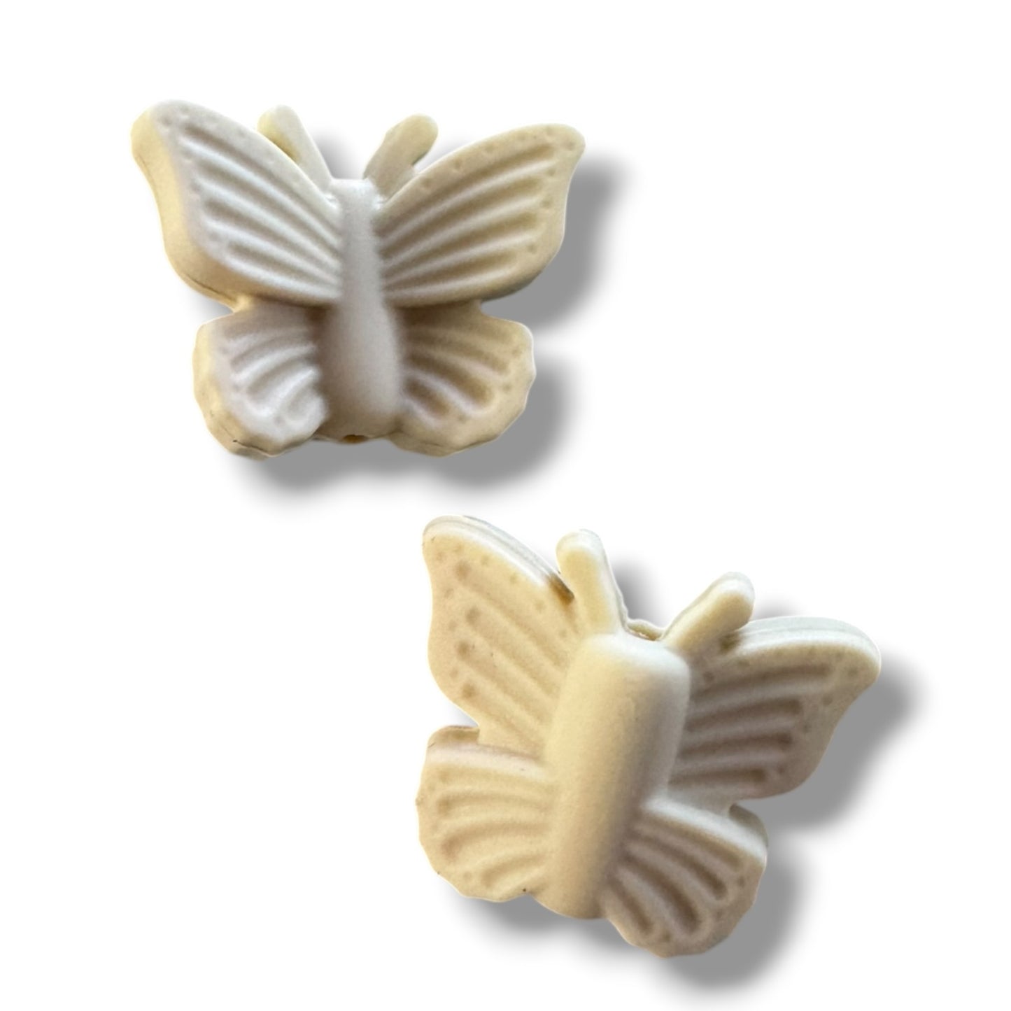 X188-  Cream Butterfly Silicone Focal Bead for DIY Crafts (1 Count)