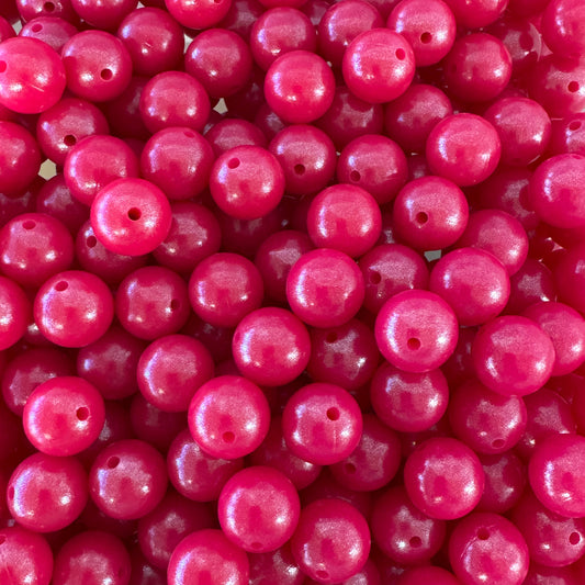 T331 - 15mm "Perfect Pink" Opal Silicone Beads