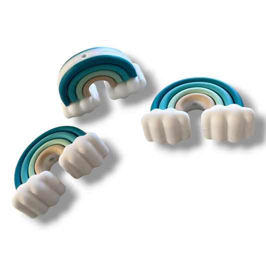 X051- "Rainbow" 3D Silicone Focal Bead for DIY Crafts (1 Count)