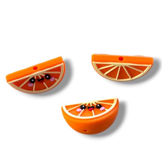 X102- "Orange" 3D Silicone Focal Bead for DIY Crafts (1 Count)
