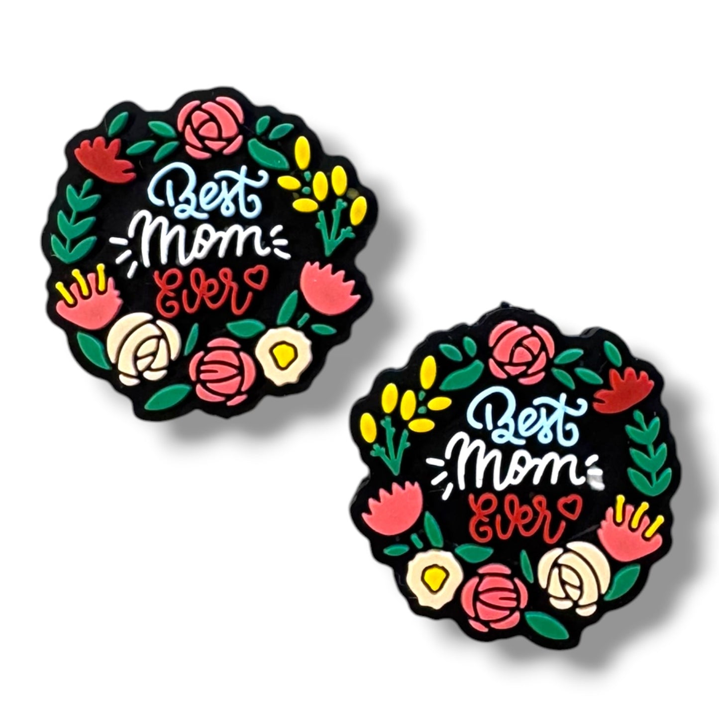 X117- "Best Mom Ever"  Silicone Focal Bead for DIY Crafts (1 Count)