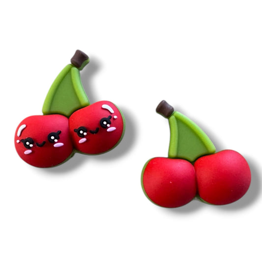 X096- "Cherries" 3D Silicone Focal Bead for DIY Crafts (1 Count)