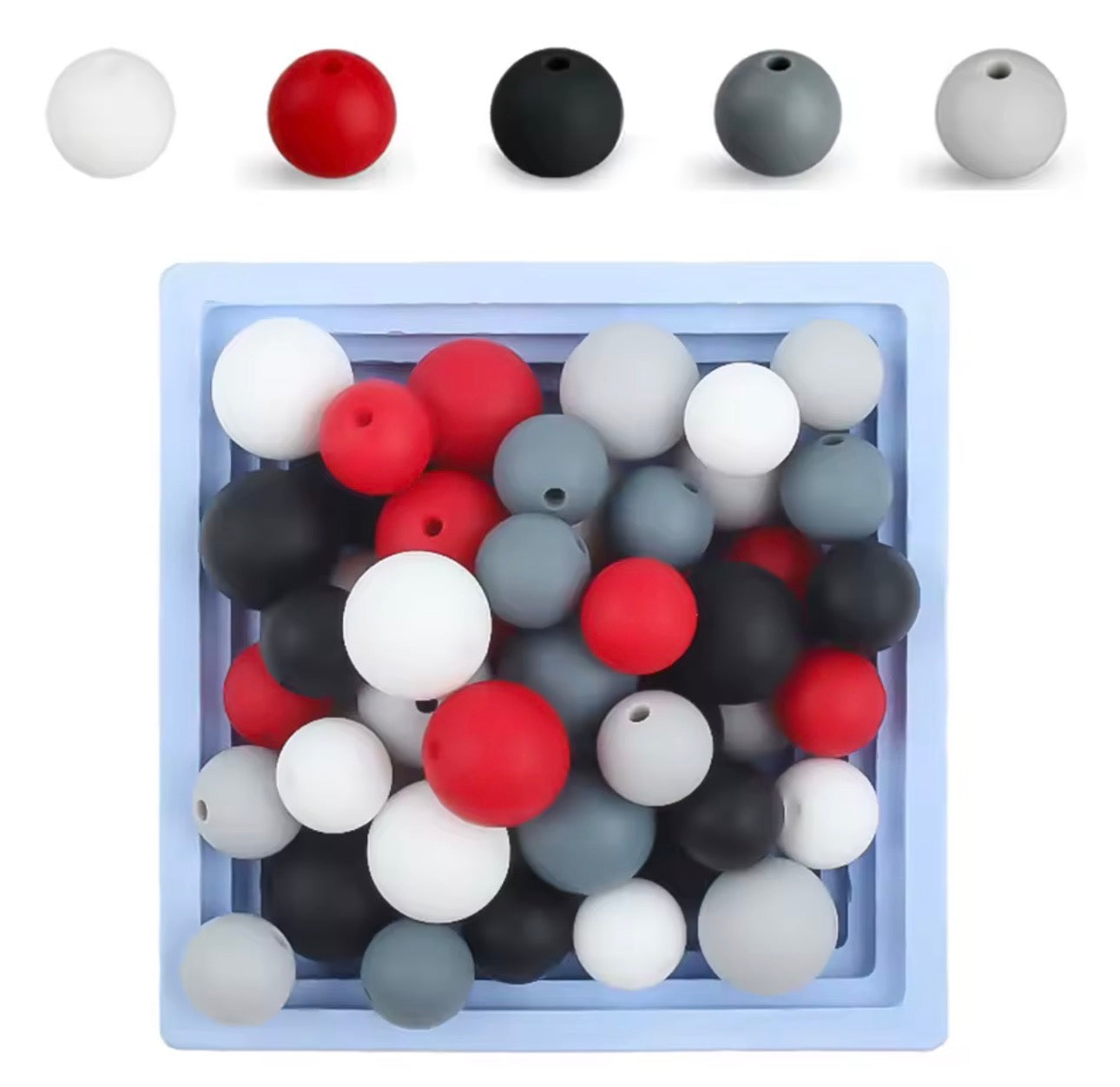 "Urban Chic" 15mm Silicone 50 Count Bead Pack – Ideal for Beadable Pens & Keychains