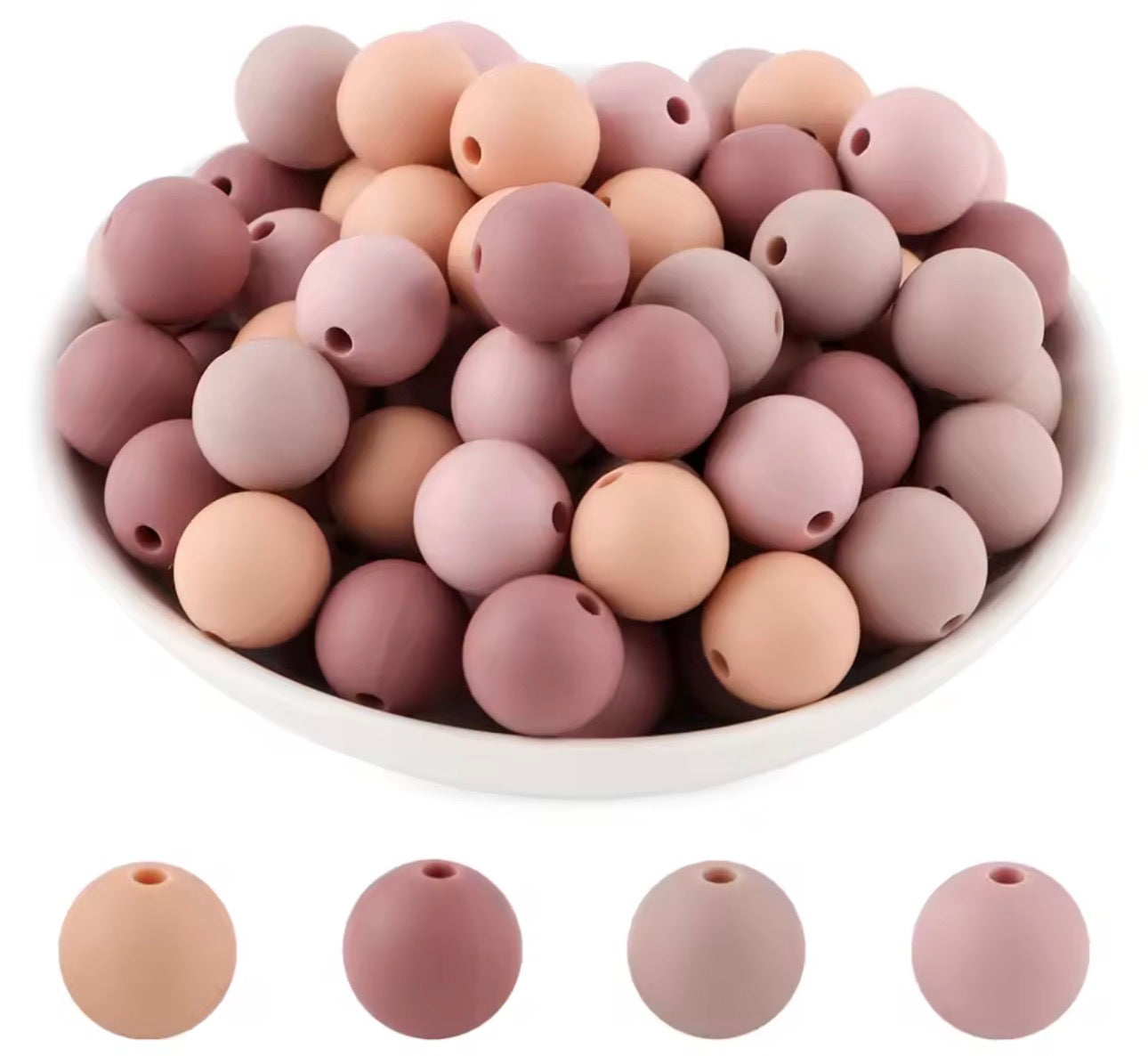 "Vintage Rose" 15mm Silicone 60 Count Bead Pack – Ideal for Beadable Pens & Keychains