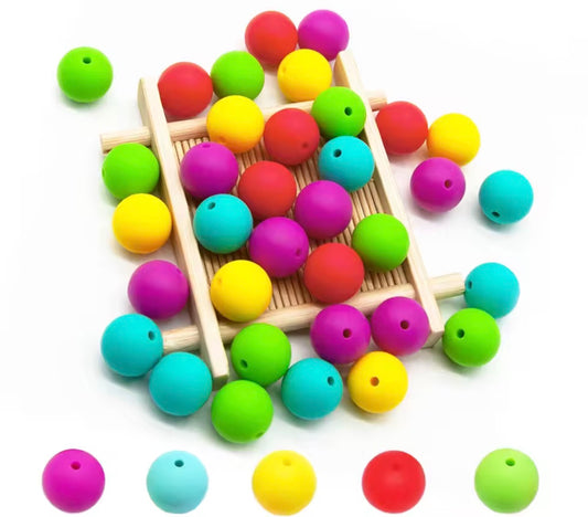 "Tutti Frutti" 15mm Silicone 50 Count Bead Pack – Ideal for Beadable Pens & Keychains