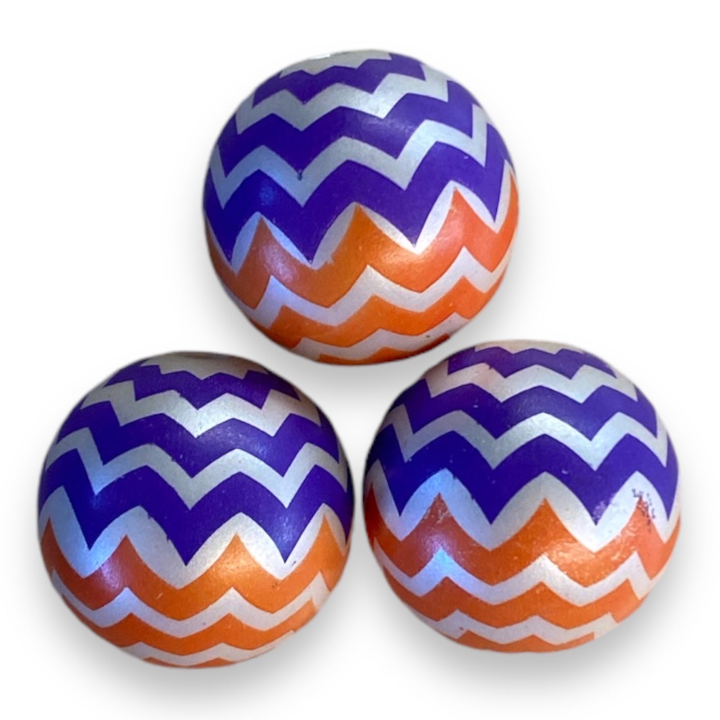 Z/74- 20mm Purple & Orange Chevron (5 Count) Acrylic Beads