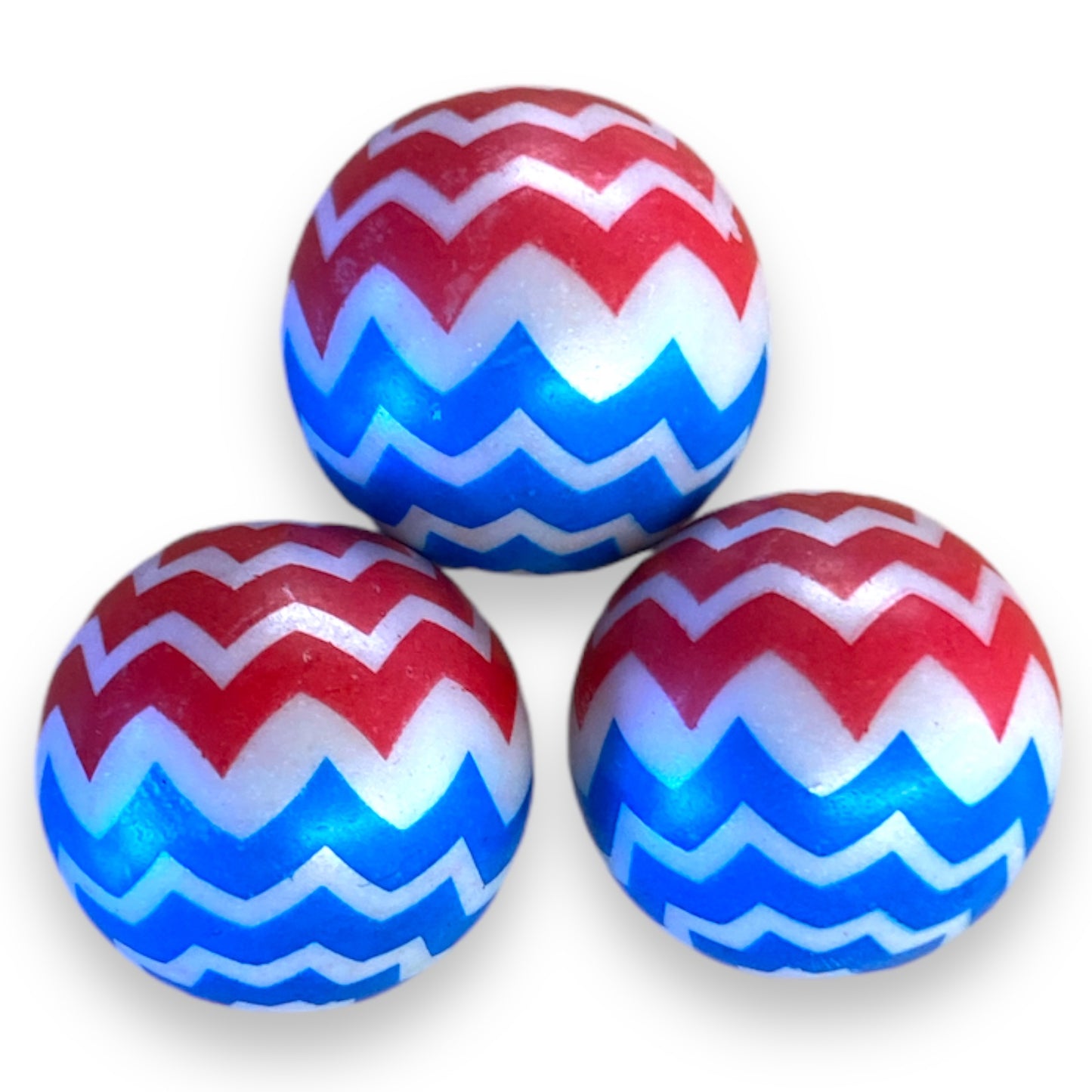 Z/75- 20mm Blue & Red Chevron (1 Count) Acrylic Beads