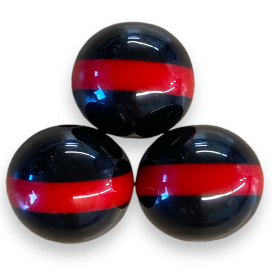 Z/66- 20mm Red Line (10 Count) Acrylic Beads