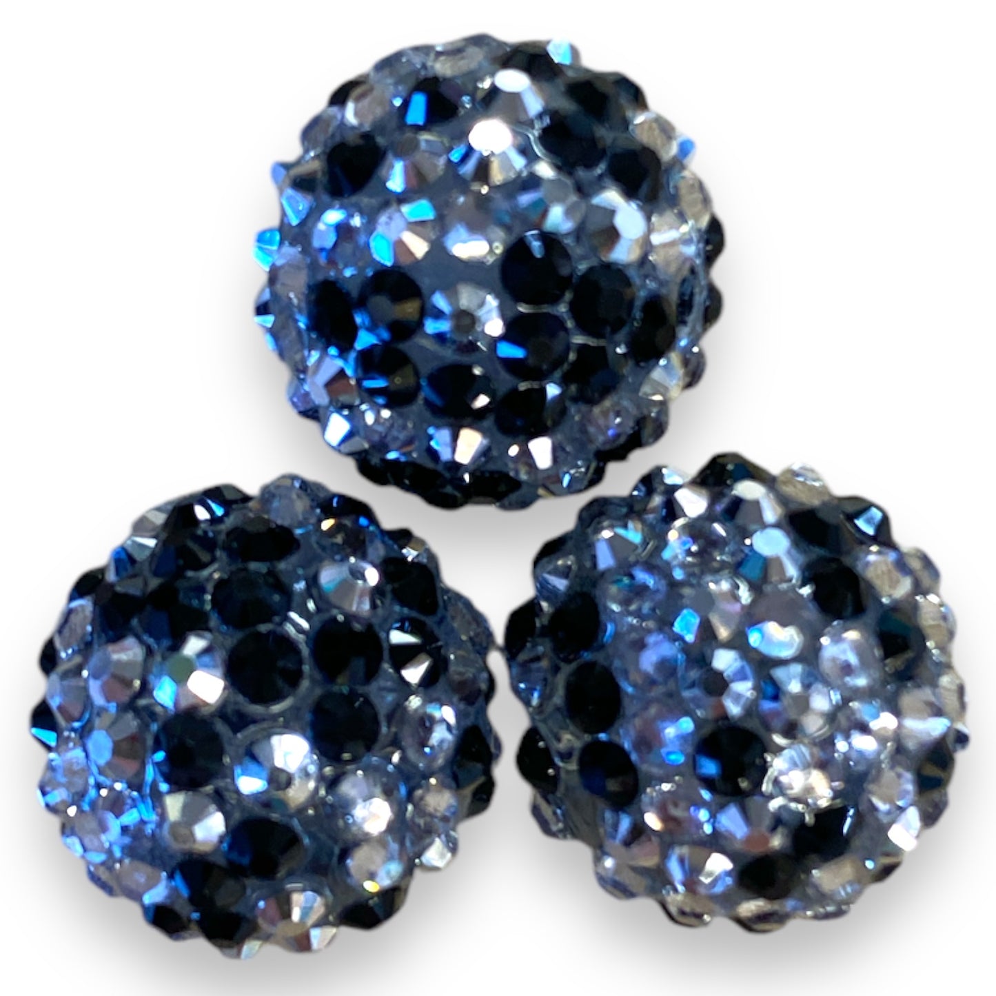 Z/101- 20mm Silver & Black Confetti (5 Count) Acrylic Rhinestone Beads