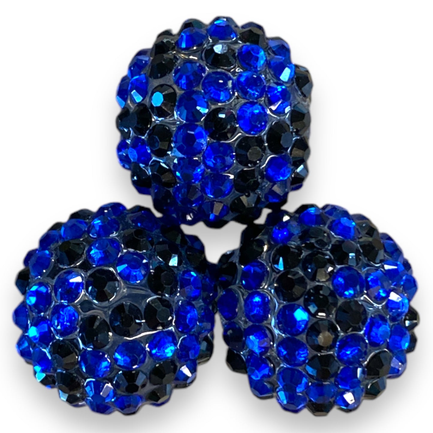 Z/106- 20mm Blue & Black Confetti (5 Count) Acrylic Rhinestone Beads