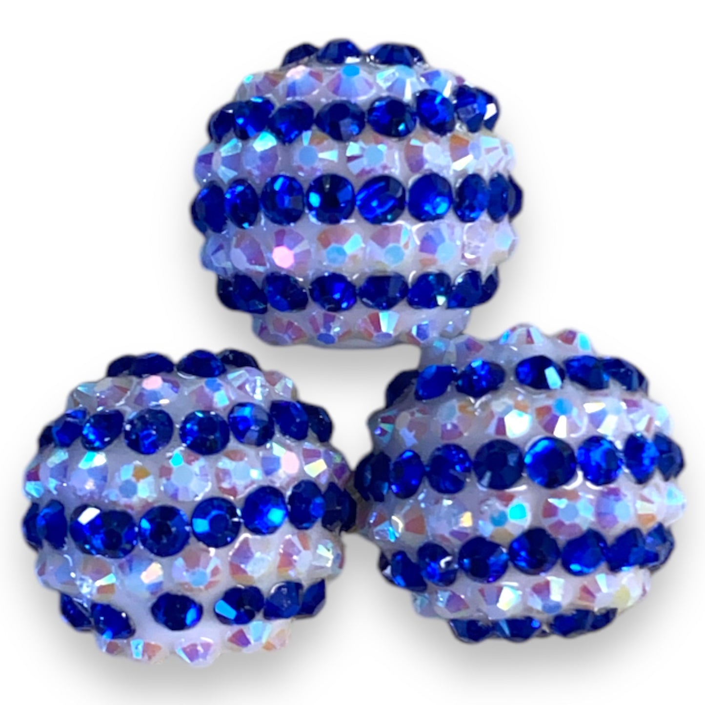 Z/89- 20mm Blue & White AB (1 Count) Acrylic Rhinestone Beads