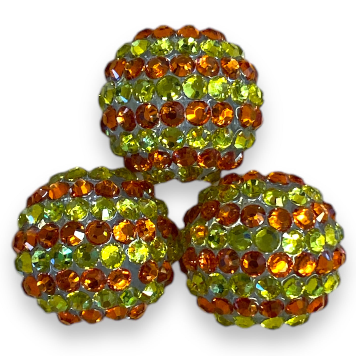 Z/99- 20mm Yellow & Orange (5 Count) Acrylic Rhinestone Beads