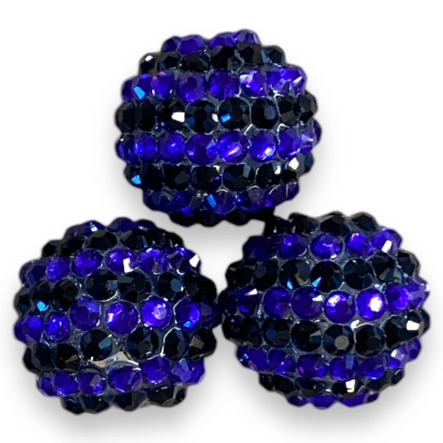 Z/86- 20mm Purple & Black (5 Count) Acrylic Rhinestone Beads