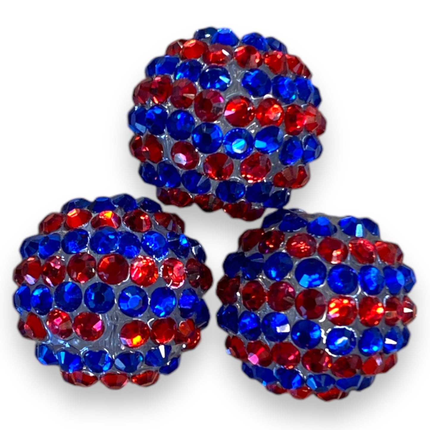 Z/107- 20mm Blue & Red (5 Count) Acrylic Rhinestone Beads