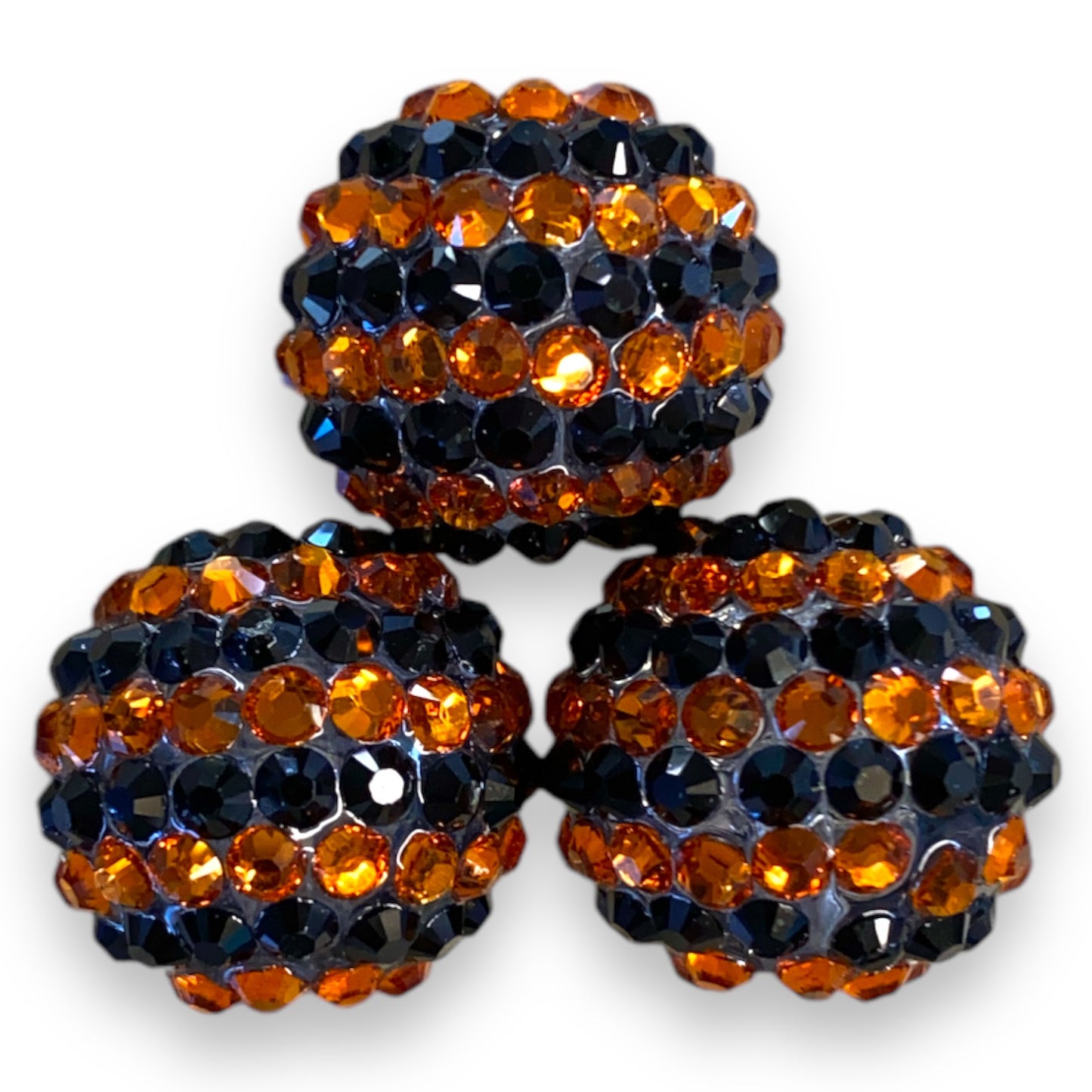 Z/83- 20mm Back & Orange (5 Count) Acrylic Rhinestone Beads