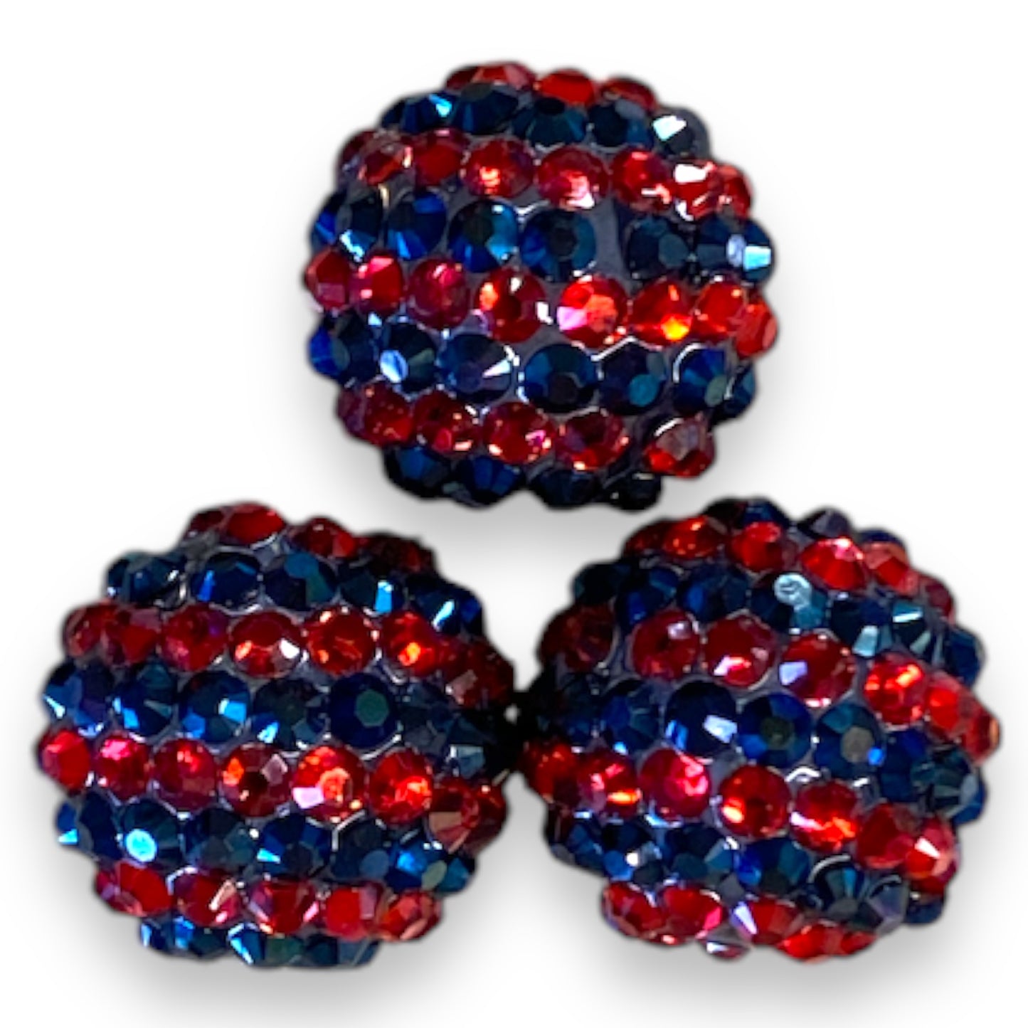 Z/82- 20mm Navy & Red (5 Count) Acrylic Rhinestone Beads