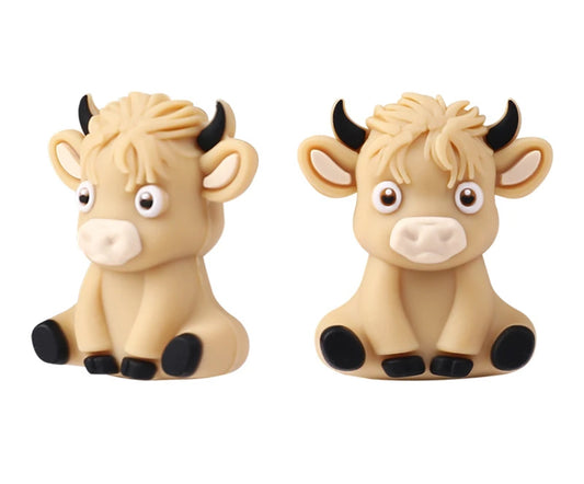 X430 -  "3D Tan Bull” Silicone (1 Count) Focal Bead