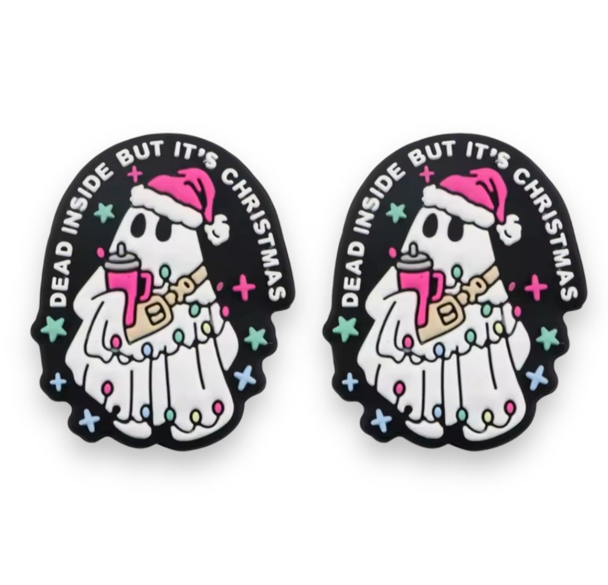 h913 -  “Dead Inside But It's Christmas” Silicone (1 Count) Focal Bead