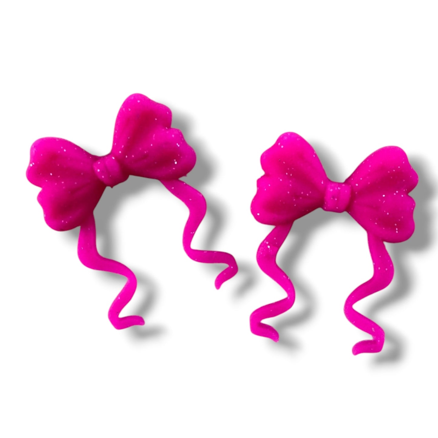 X048- "Dark Pink Flowy Bow"  Silicone Focal Bead for DIY Crafts (1 Count)
